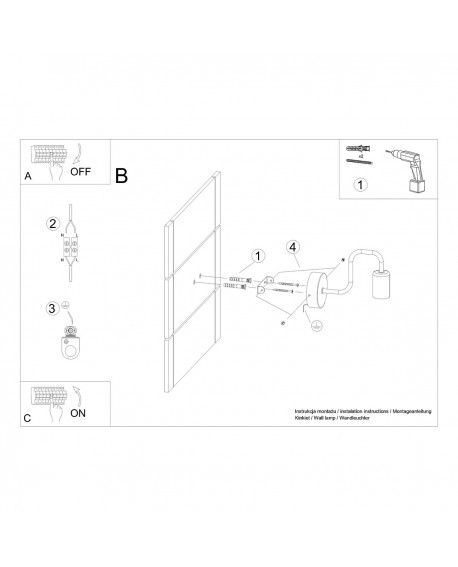 Kinkiet VECTOR czarny Sollux SL.1445