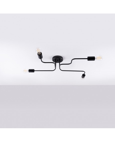 Żyrandol VECTOR 4 czarny Sollux SL.1446