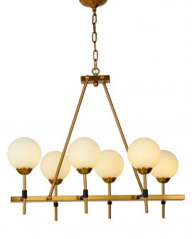 NOWOCZESNA LAMPA WISZĄCA ZŁOTO SZCZOTKOWANE ALDONO W6 LUMINA DECO