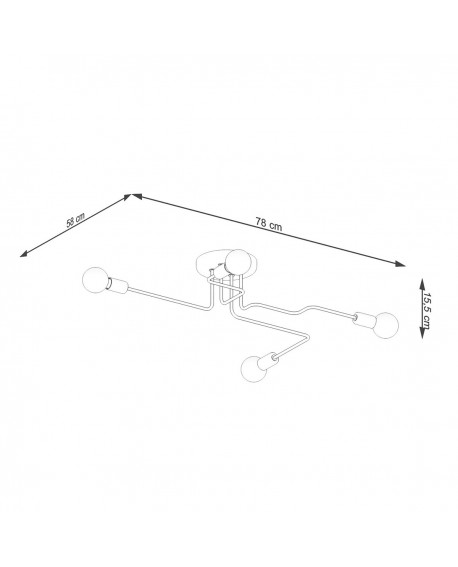 Żyrandol VECTOR 4 czarny Sollux SL.1446