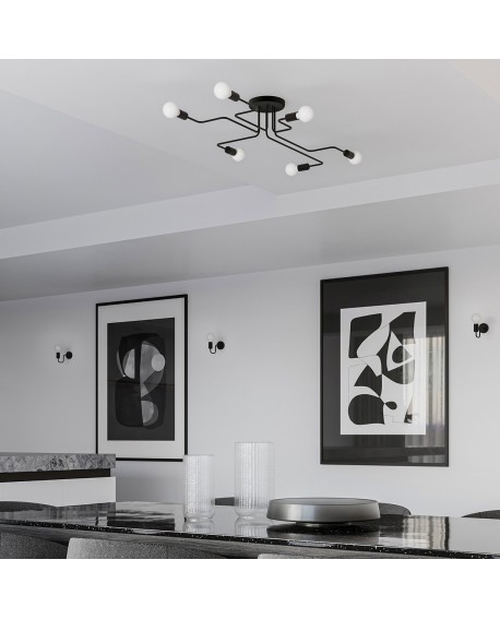 Żyrandol VECTOR 4 czarny Sollux SL.1446