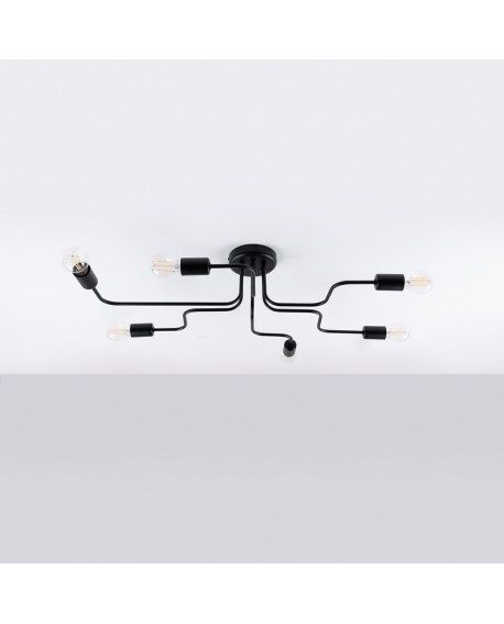 Żyrandol VECTOR 6 czarny Sollux SL.1447