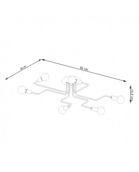 Żyrandol VECTOR 6 czarny Sollux SL.1447