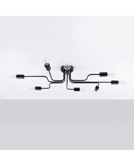 Żyrandol VECTOR 8 czarny Sollux SL.1448