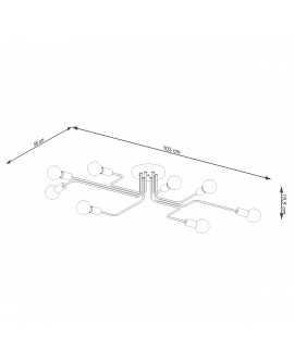 Żyrandol VECTOR 8 czarny Sollux SL.1448