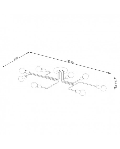 Żyrandol VECTOR 8 czarny Sollux SL.1448