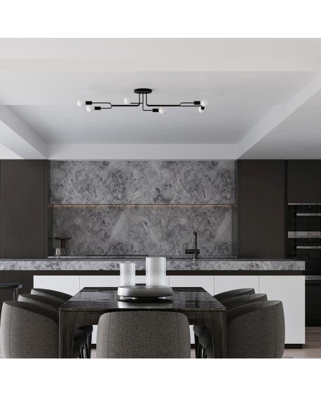 Żyrandol VECTOR 8 czarny Sollux SL.1448