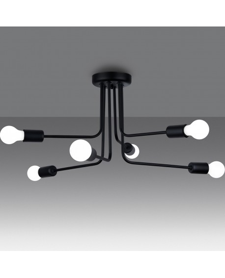 Żyrandol NORAH 6 czarny Sollux SL.1452