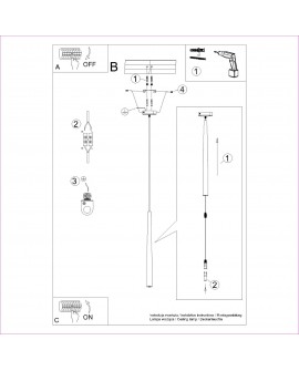 Lampa wisząca BLISS 1 czarna Sollux SL.1462