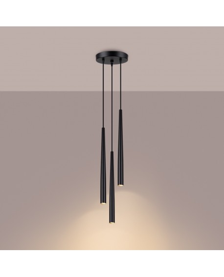 Lampa wisząca BLISS 3P czarna Sollux SL.1463