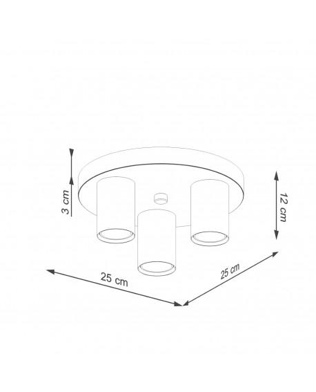 Plafon LAGOS 3P biały Sollux SL.1464