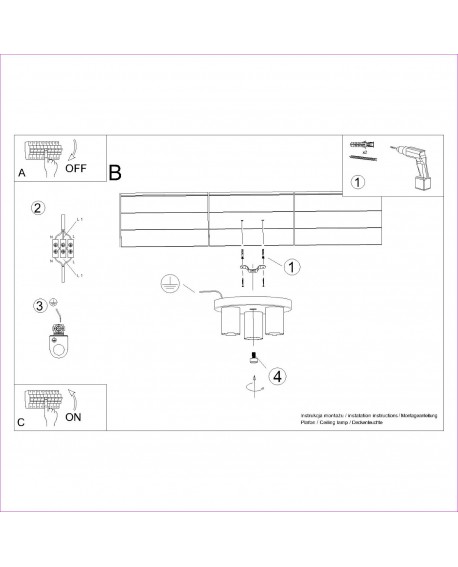 Plafon LAGOS 3P biały Sollux SL.1464