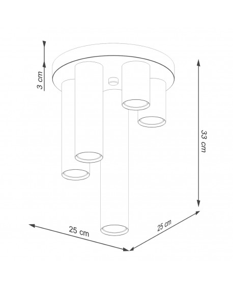 Plafon LAGOS 5P biały Sollux SL.1465