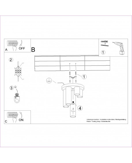 Plafon LAGOS 5P biały Sollux SL.1465