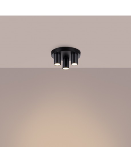 Plafon LAGOS 3P czarny Sollux SL.1466