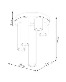 Plafon LAGOS 5P czarny Sollux SL.1467