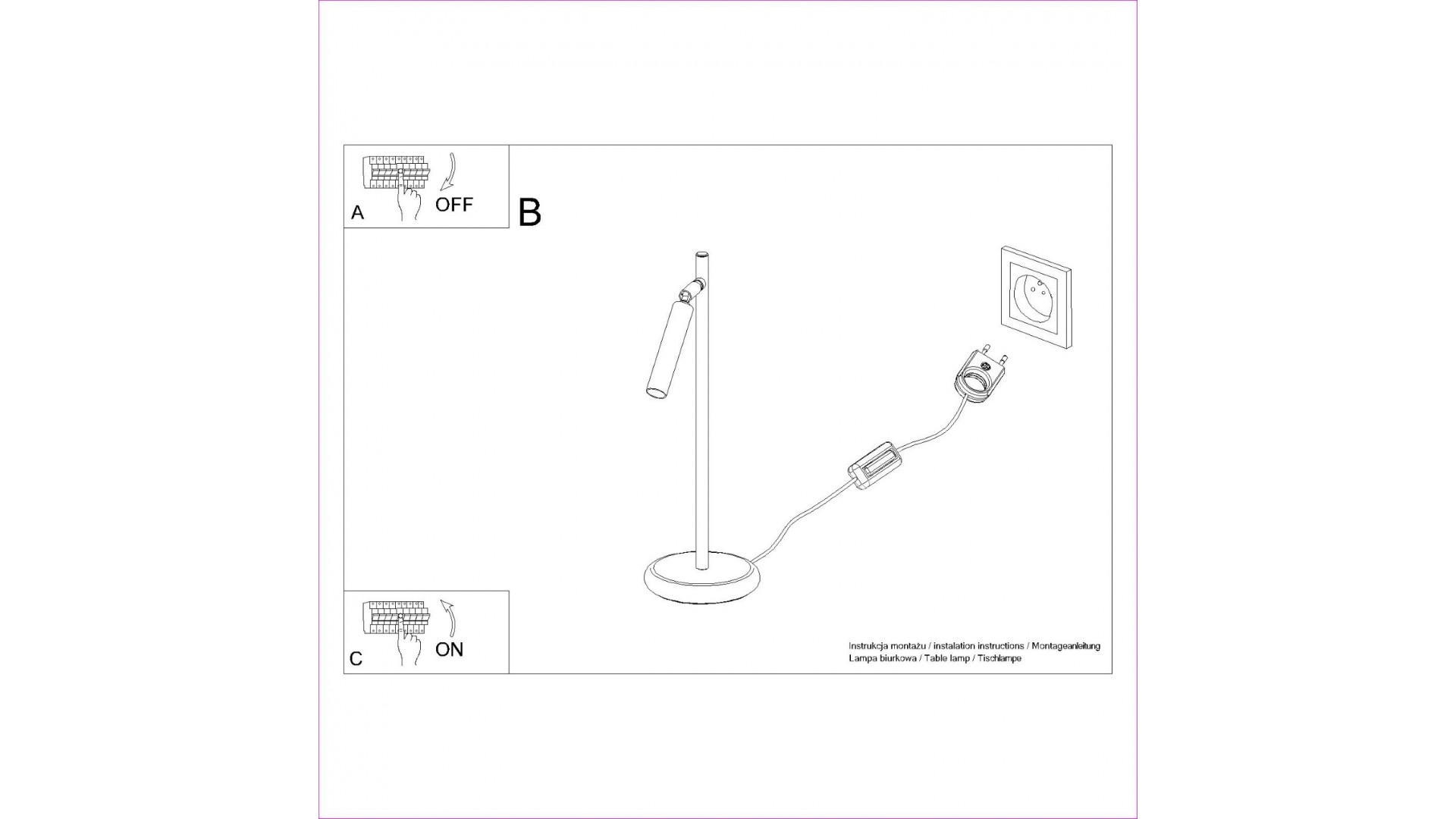 Lampa biurkowa PASTELO czarna Sollux SL.1469