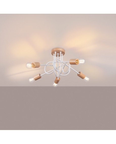 Żyrandol EMBER 5 biały Sollux SL.1475