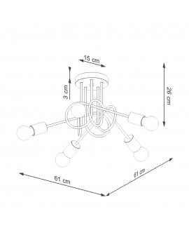 Żyrandol EMBER 5 biały Sollux SL.1475