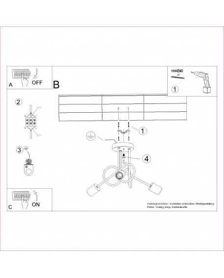 Żyrandol EMBER 3 czarny Sollux SL.1477