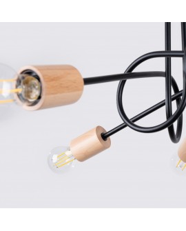 Żyrandol EMBER 5 czarny Sollux SL.1478