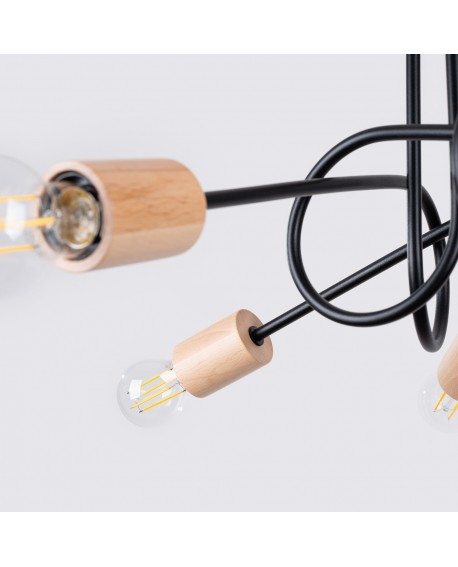 Żyrandol EMBER 5 czarny Sollux SL.1478