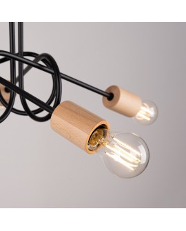 Żyrandol EMBER 5 czarny Sollux SL.1478