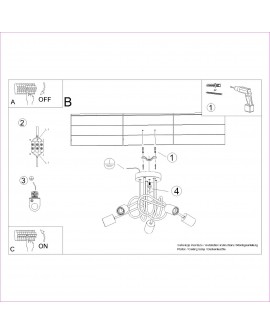 Żyrandol EMBER 5 czarny Sollux SL.1478