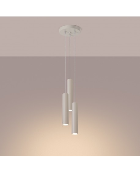 Lampa wisząca LAGOS 3P beżowa Sollux SL.1482