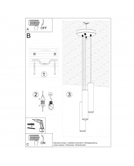 Lampa wisząca LAGOS 3P beżowa Sollux SL.1482