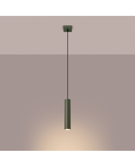 Lampa wisząca LAGOS 1 zielona oliwka Sollux SL.1484