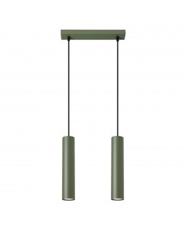 Lampa wisząca LAGOS 2 zielona oliwka Sollux SL.1485