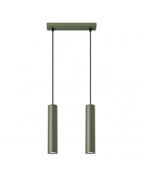 Lampa wisząca LAGOS 2 zielona oliwka Sollux SL.1485