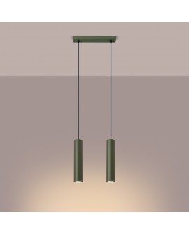 Lampa wisząca LAGOS 2 zielona oliwka Sollux SL.1485
