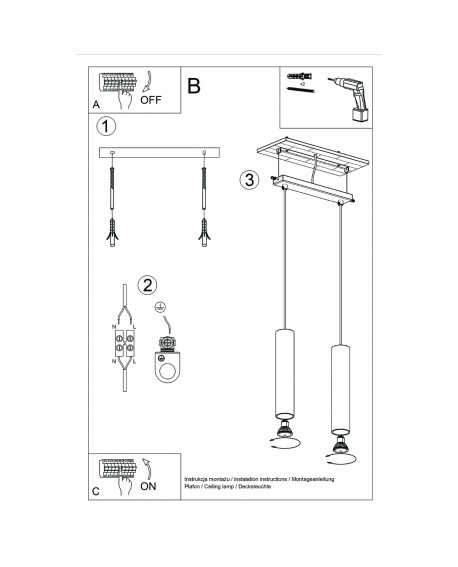 Lampa wisząca LAGOS 2 zielona oliwka Sollux SL.1485