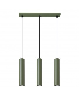 Lampa wisząca LAGOS 3L zielona oliwka Sollux SL.1486