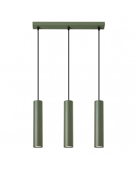 Lampa wisząca LAGOS 3L zielona oliwka Sollux SL.1486