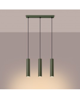 Lampa wisząca LAGOS 3L zielona oliwka Sollux SL.1486