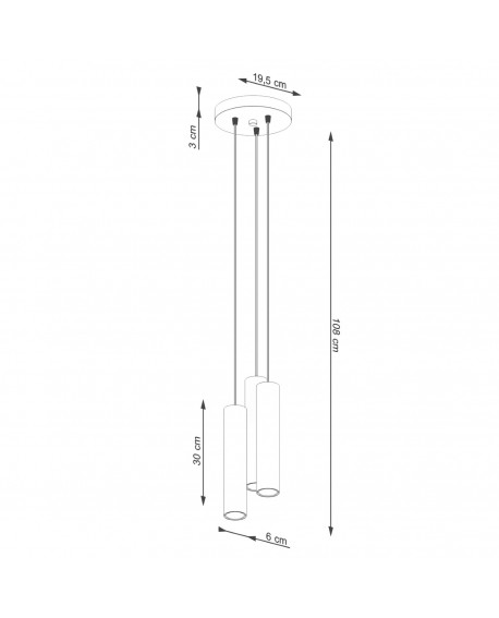 Lampa wisząca LAGOS 3P zielona oliwka Sollux SL.1487