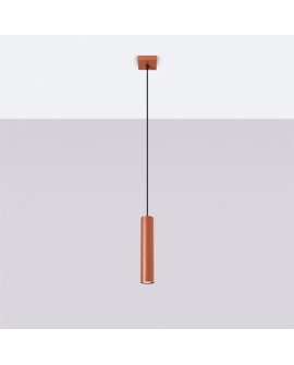 Lampa wisząca LAGOS 1 ochra czerwona Sollux SL.1489