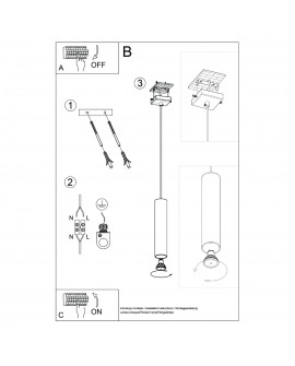 Lampa wisząca LAGOS 1 ochra czerwona Sollux SL.1489