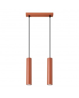 Lampa wisząca LAGOS 2 ochra czerwona Sollux SL.1490