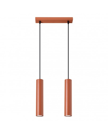 Lampa wisząca LAGOS 2 ochra czerwona Sollux SL.1490