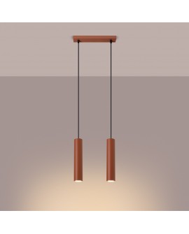 Lampa wisząca LAGOS 2 ochra czerwona Sollux SL.1490