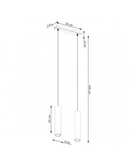 Lampa wisząca LAGOS 2 ochra czerwona Sollux SL.1490