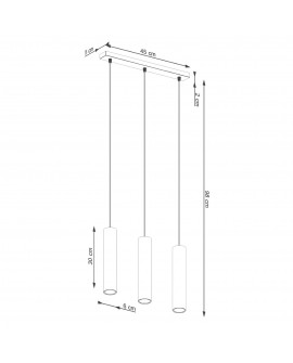 Lampa wisząca LAGOS 3L ochra czerwona Sollux SL.1491