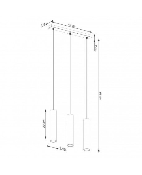 Lampa wisząca LAGOS 3L ochra czerwona Sollux SL.1491