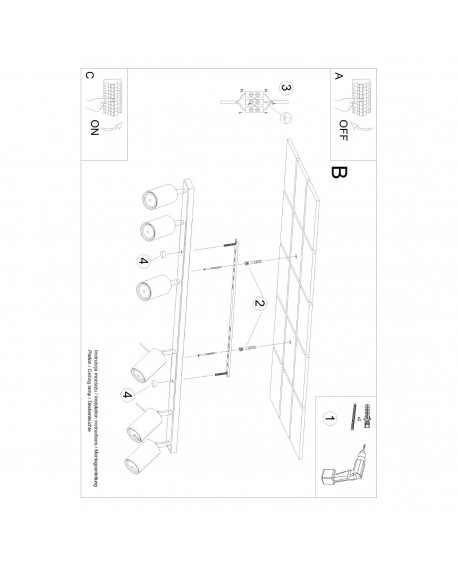 Plafon RING 6L beżowy Sollux SL.1499
