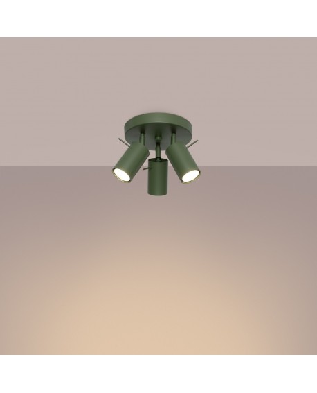 Plafon RING 3P zielony oliwkowy Sollux SL.1503