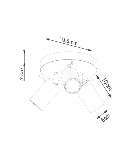 Plafon RING 3P zielony oliwkowy Sollux SL.1503
